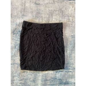 NWT! Material Girl Caviar Black Crinkle Textured Stretch Mini Skirt Medium